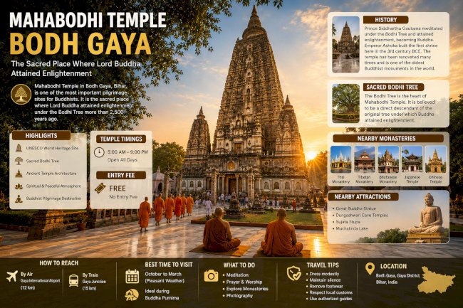 Mahabodhi Temple Bodh Gaya: The Sacred Place Where Buddha Attained Enlightenment | History, Bodhi Tree & Travel Guide 2026